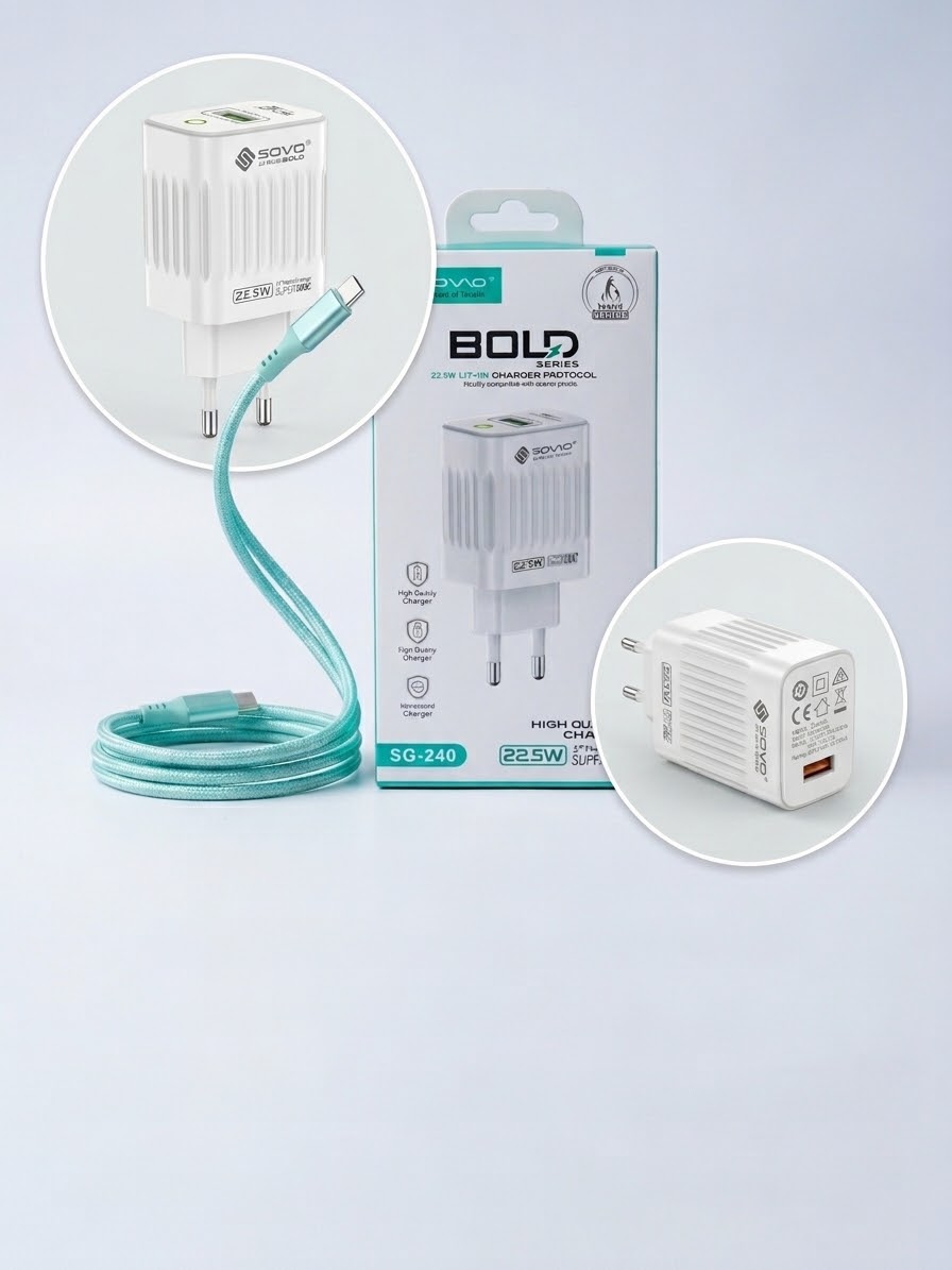SOVO Bold Series 22.5W Super VOOC Fast Charger SG-240