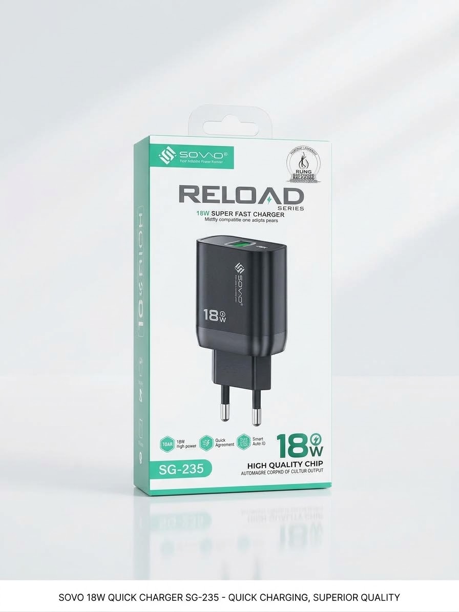 SOVO SG-235 18W Super Fast Charger with Micro-USB (8600) Cable - Image 2